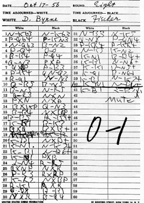 Game sheet of young Robert Fisher