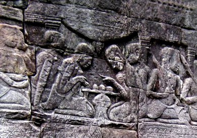 Playing chess at Bayon